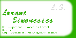 lorant simoncsics business card